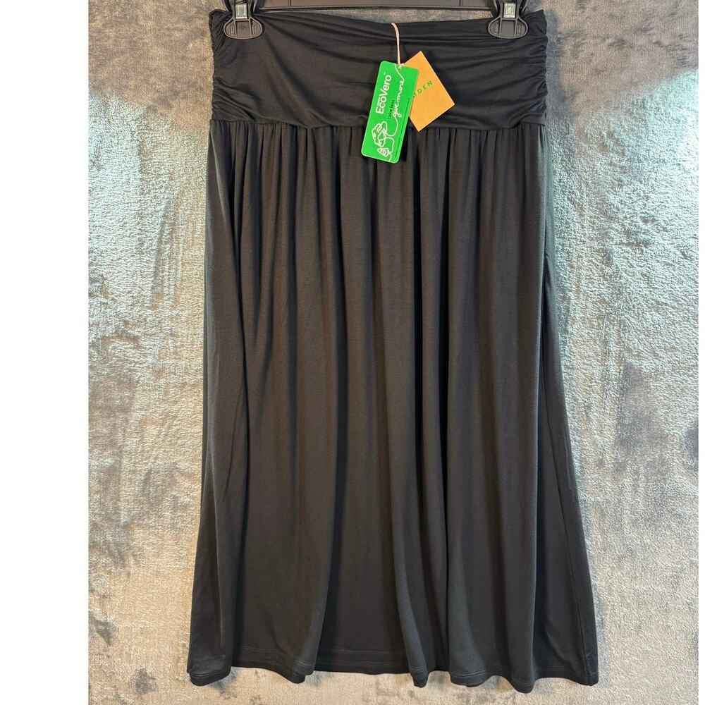 NWT the Boden Rosaline Jersey Midi/Maxi Skirt Women’s Size 8P Black